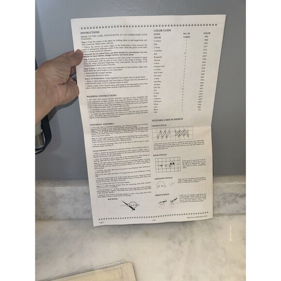 Bucilla Country Christmas Cross Stitch Stocking Gallery Of Stitches 16” Vintage - Picture 11 of 16